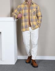 erkek oduncu gömlek desenli sarı 2