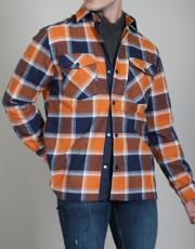 erkek oduncu gömlek desenli taba