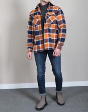 erkek oduncu gömlek desenli taba 2