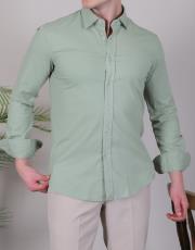 erkek pamuklu regularfit gömlek su yeşili 3