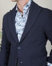 erkek örme keten torba cepli spor ceket lacivert 3