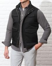 erkek regularfit cepli safari yelek siyah