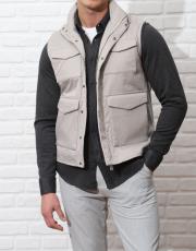 erkek regularfit cepli safari yelek taş