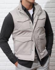 erkek regularfit cepli safari yelek taş 2