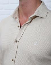 erkek baharlık italyan yaka pamuklu gömlek krem 2