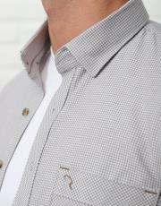 erkek gofre  kumaş cepli spor gömlek gri 3