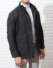 erkek yün dik yaka spor mont antrasit 5