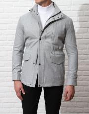 erkek yün dik yaka spor mont gri 4