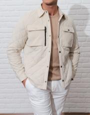 erkek hafif dolum kapitone cepli rahat kesim kadife mont taş 2