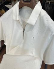 erkek polo yaka fermuarlı tişört krem