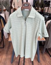 erkek polo yaka fermuarlı tişört yeşil 2