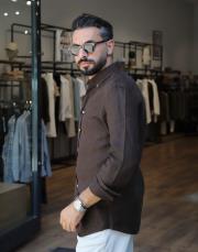 %100 keten gömlek acı kahve 2