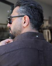 %100 keten gömlek acı kahve 3