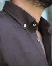 %100 keten gömlek acı kahve 5