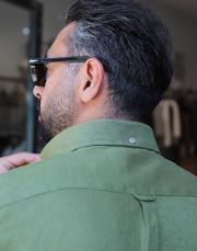 %100 keten gömlek haki 3