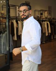 %100 keten gömlek beyaz 2