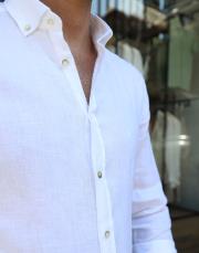 %100 keten gömlek beyaz 5