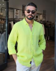 %100 keten gömlek neon