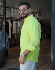 %100 keten gömlek neon 2