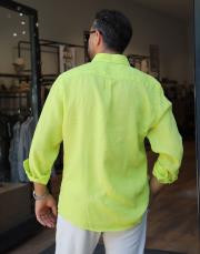 %100 keten gömlek neon 4