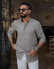 erkek tensel gömlek vizon