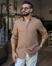 erkek tensel gömlek sütlü kahve