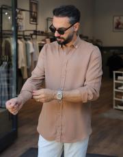 erkek tensel gömlek sütlü kahve 3