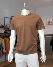 erkek %100 merserize pamuk tişört acı kahve