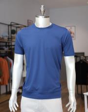 erkek %100 merserize pamuk tişört indigo mavi