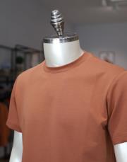 erkek kompak pamuk yarı oversize tişört kiremit 2