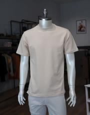 erkek kompak pamuk yarı oversize tişört krem
