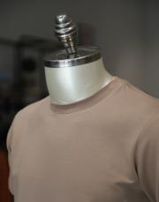 erkek kompak pamuk yarı oversize tişört vizon 2