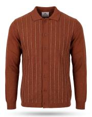 erkek düğmeli desenli hırka kiremit