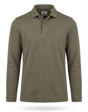 erkek pola yaka düğmeli sweatshirt haki