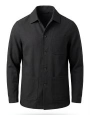 erkek gofre kumaş torba cepli ceket siyah