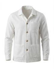 erkek gofre kumaş torba cepli ceket beyaz