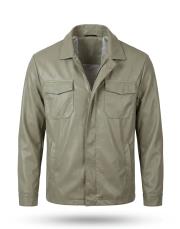 erkek deri cepli ceket su yeşili