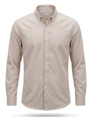 erkek gofre kumaş gömlek kahve