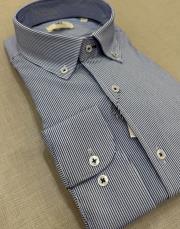 erkek gofre kumaş gömlek mavi 2