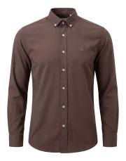 erkek dik yaka %100 tensel gömlek acı kahve