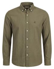 erkek dik yaka %100 tensel gömlek haki