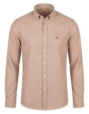 erkek dik yaka %100 tensel gömlek pudra