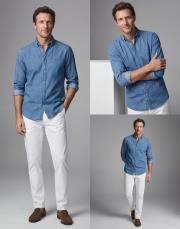 erkek denim kot gömlek mavi