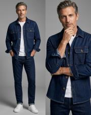 erkek denim kot ceket oversize mavi