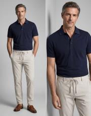 pola yaka %100 merserize tişört lacivert