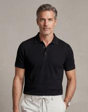 pola yaka %100 merserize tişört siyah 2