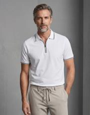 pola yaka fermuarlı merserize tişört beyaz 2