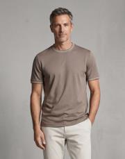 merserize desenli bisiklet yaka tişört vizon 2