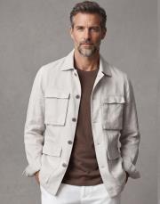 %100 keten safari ceket taş 2