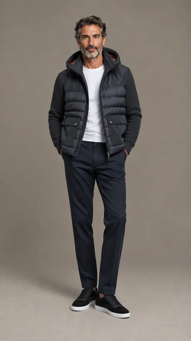 Şişme Mont — model üzerinde